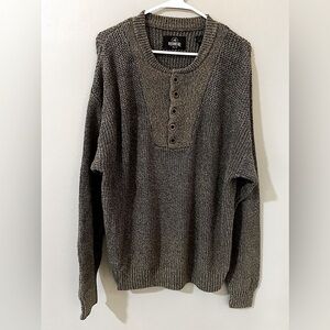 Redhead 90s men's Redhead olive green knit Henley pullover, size large
